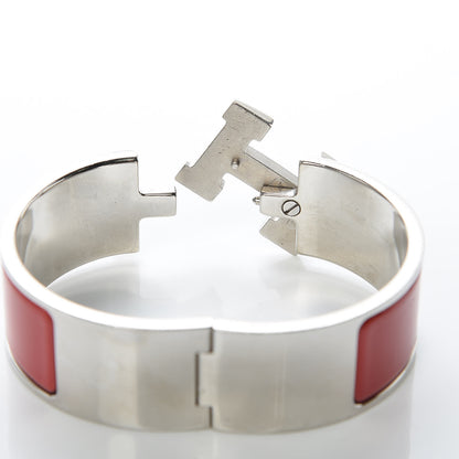 Hermes Enamel Wide Clic Clac H Bracelet PM Red 5 of 6