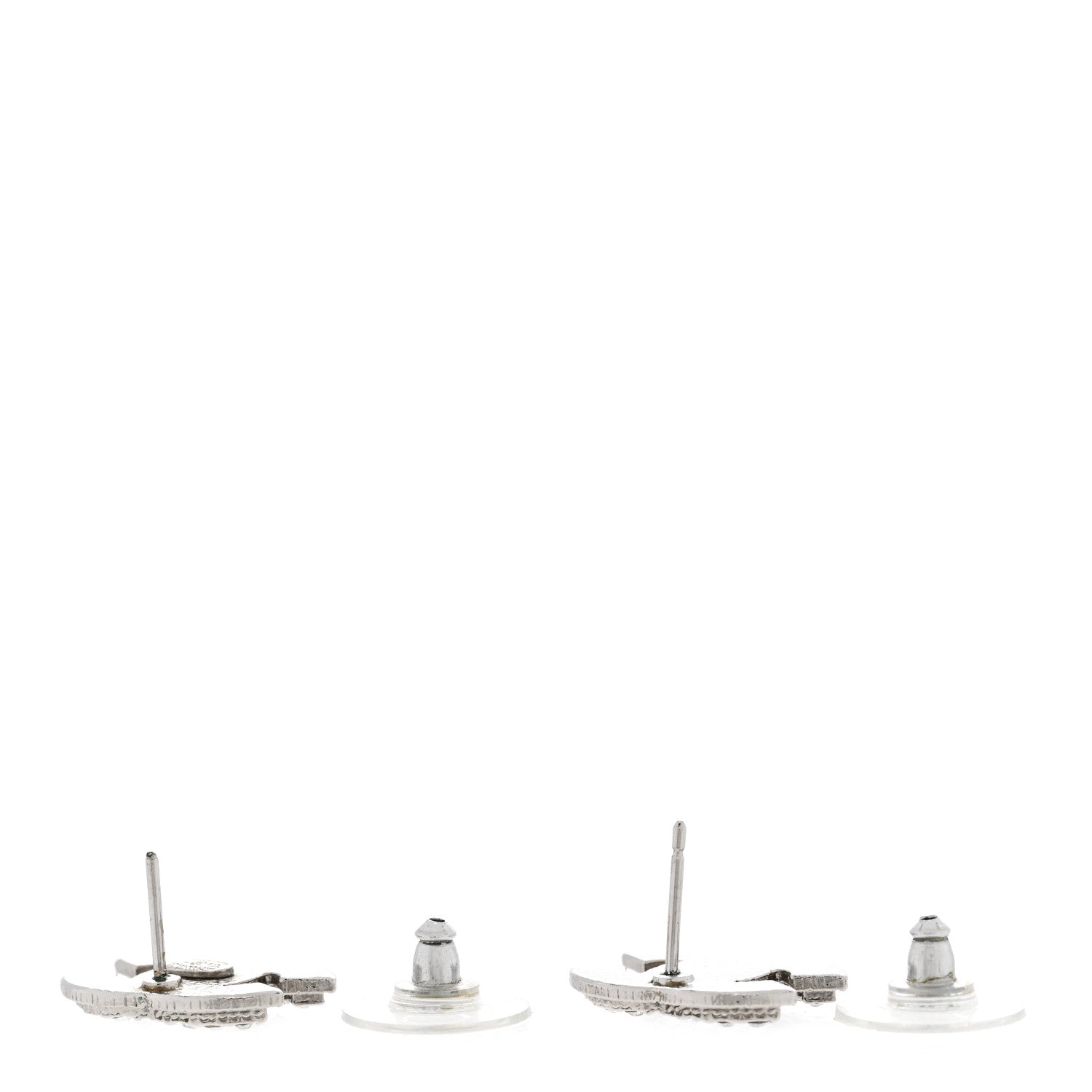 Chanel Crystal Mini CC Earrings Silver 3 of 4
