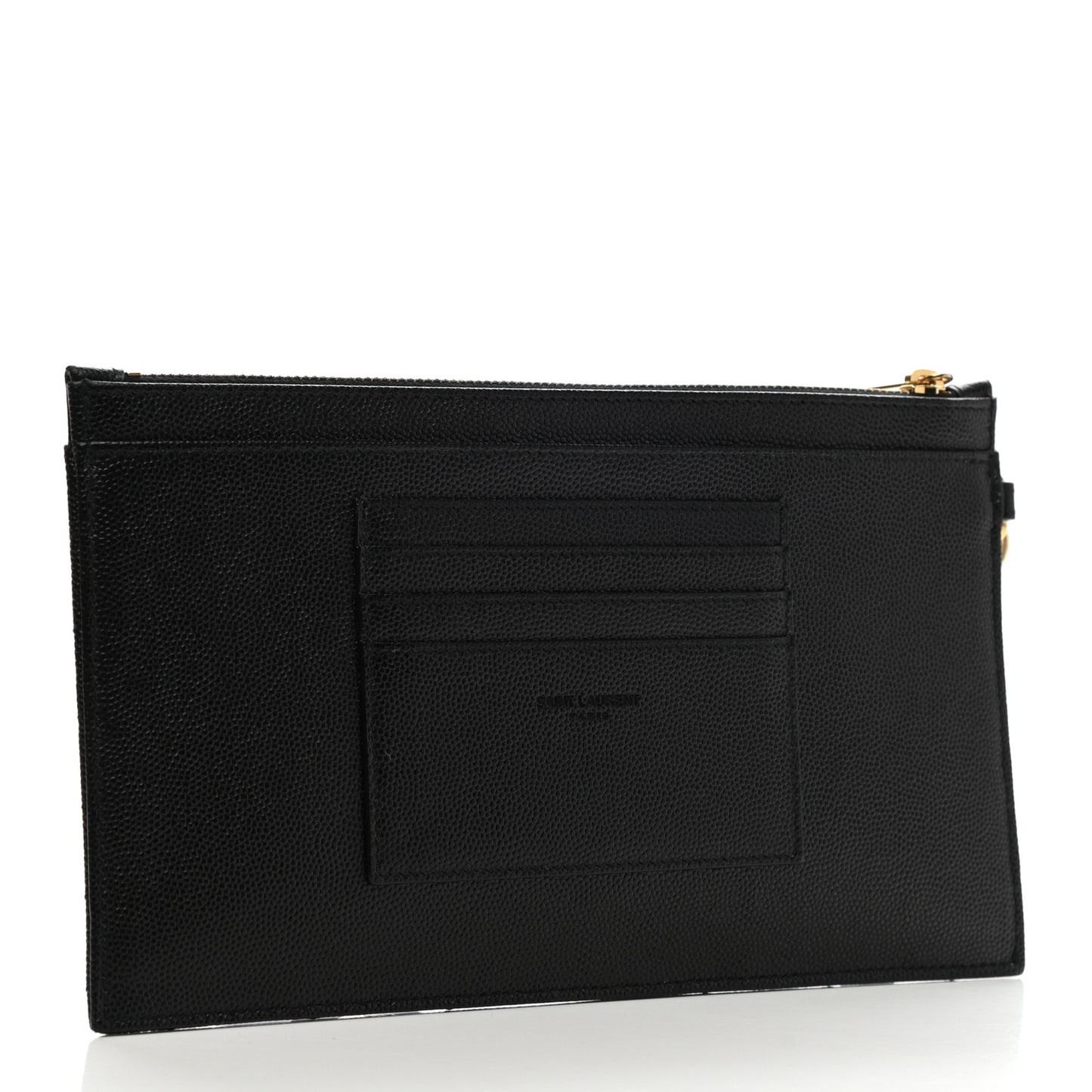 Grain De Poudre Chevron Monogram Large Bill Pouch Black