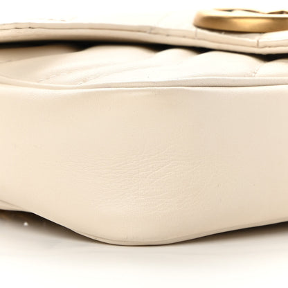 Gucci Calfskin Matelasse Super Mini GG Marmont Shoulder Bag White 9 of 16