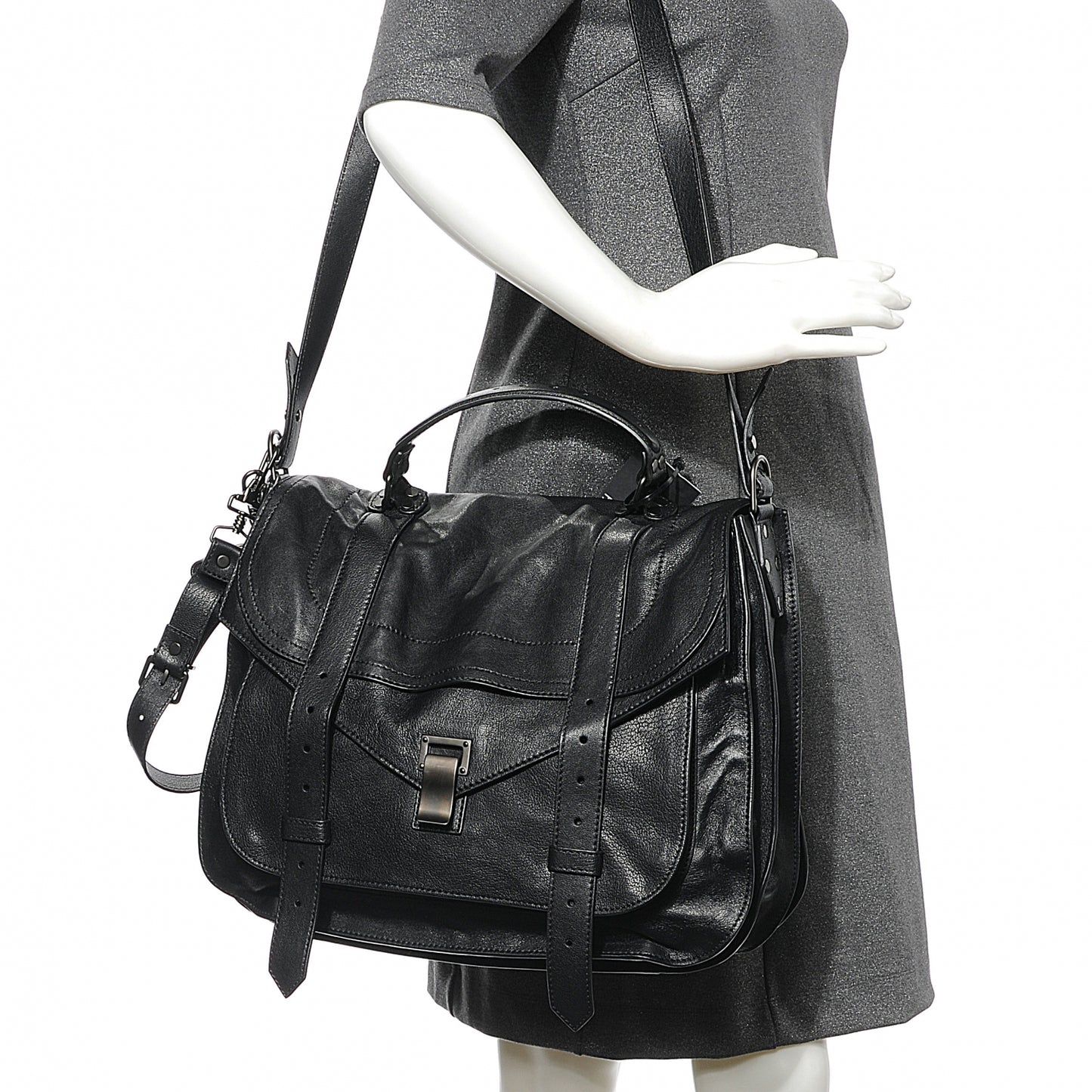 Lambskin PS1 Extra Large Satchel Black