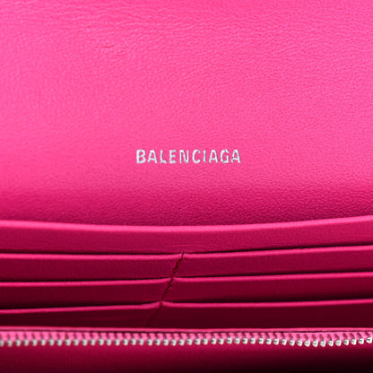Balenciaga Pebbled Calfskin Everyday Continental Wallet on Chain Acid Pink 5 of 8