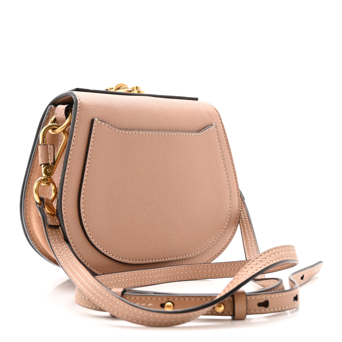Calfskin Suede Small Nile Bracelet Bag Biscotti Beige