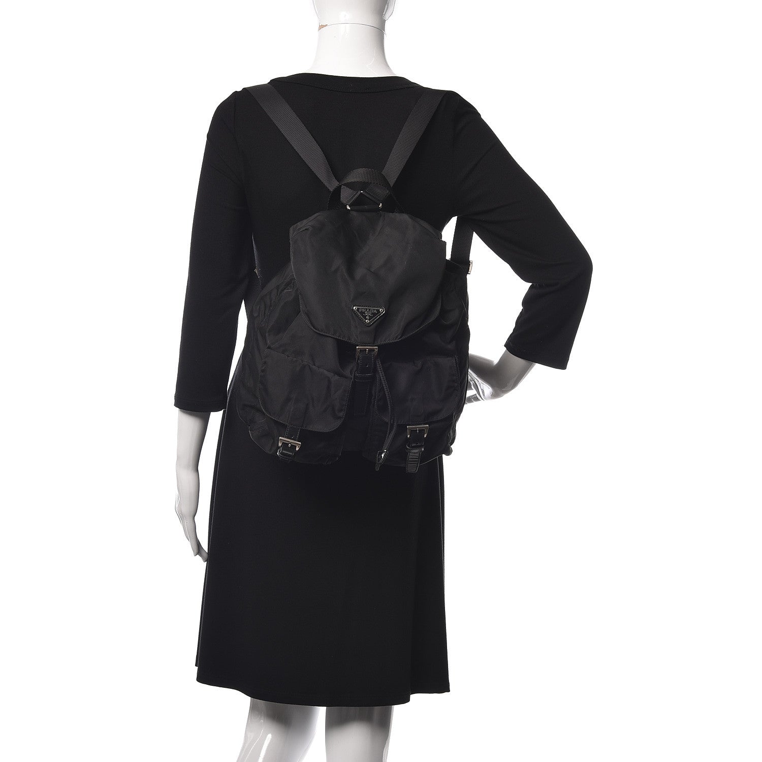 Prada Nylon Vela Medium Backpack Black 2 of 12