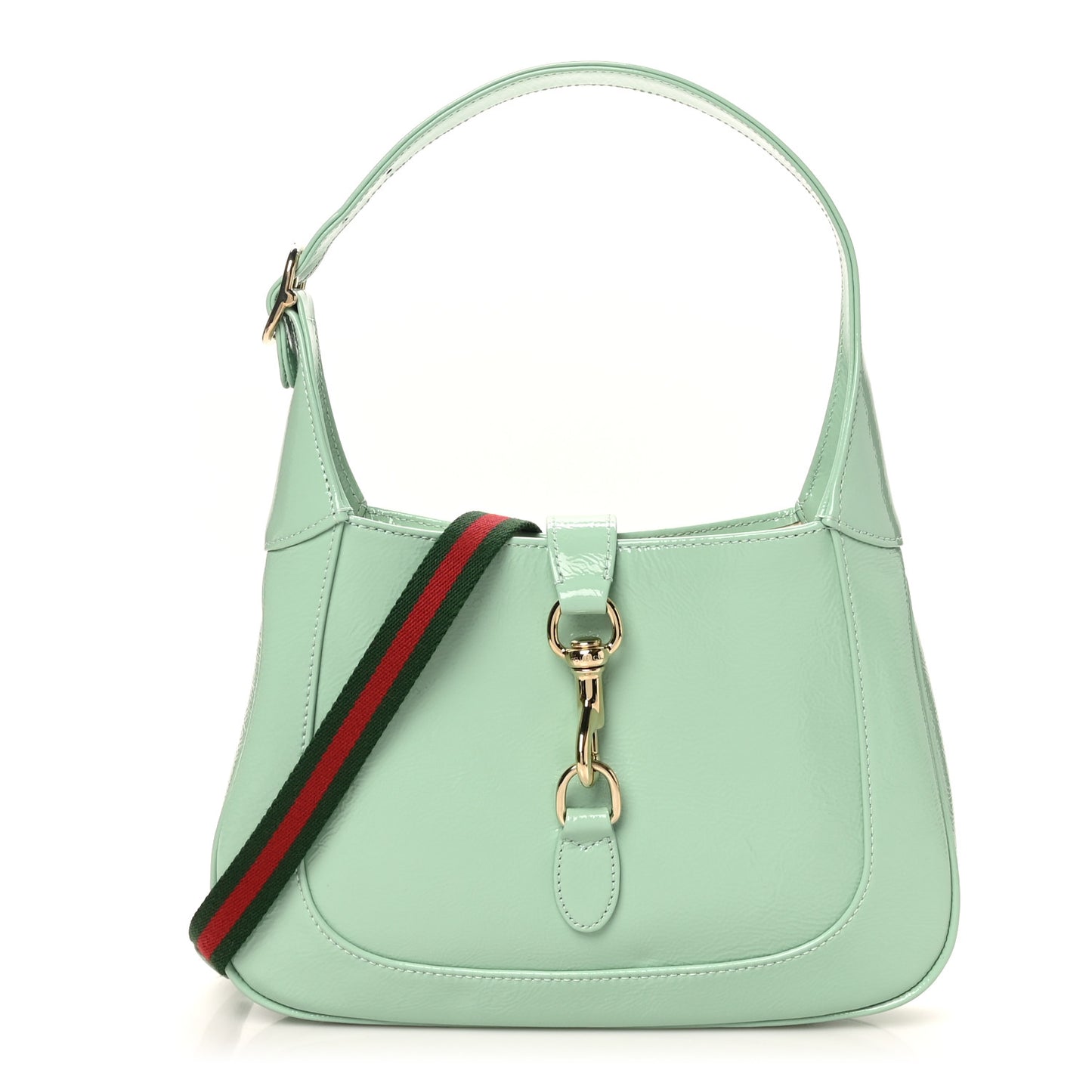 Patent Calfskin Small Jackie Shoulder Bag Light Green