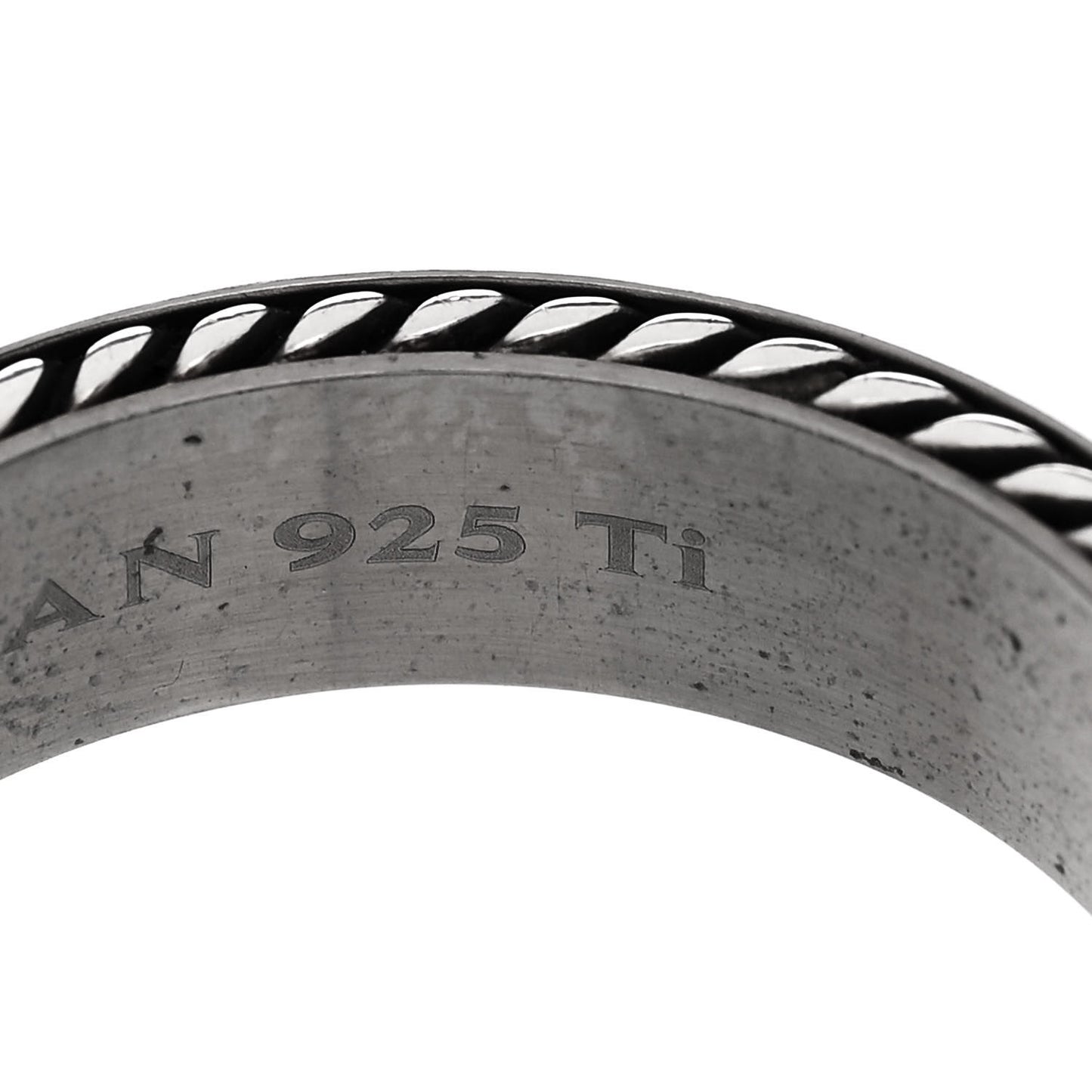 Titanium Sterling Silver 6mm Streamline Band Ring 63 10.25