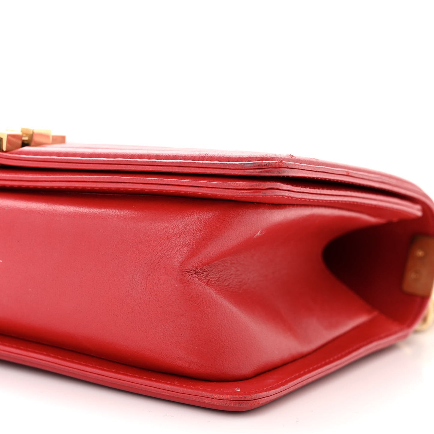 Lambskin Quilted Medium Boy Flap Red