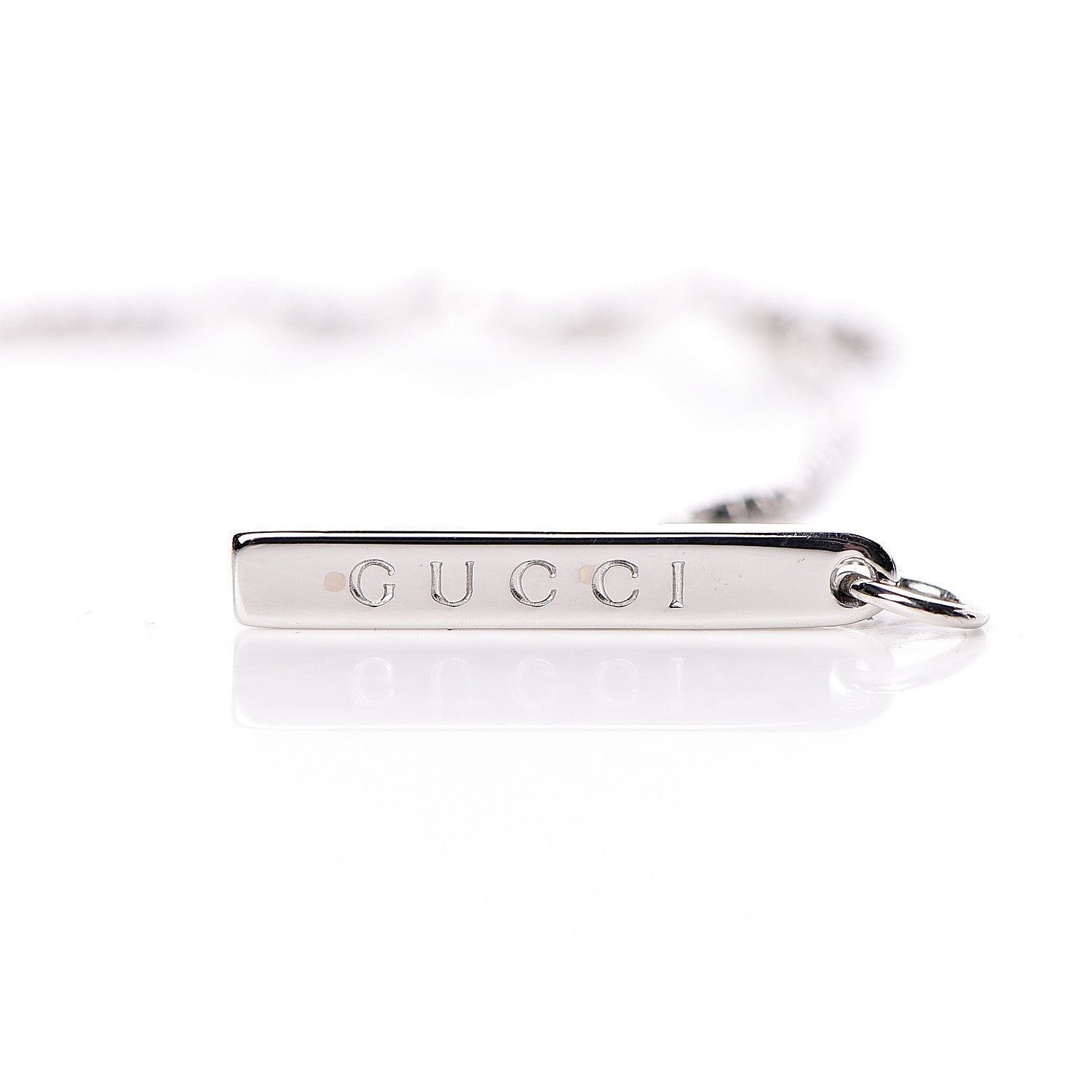 Gucci 18K White Gold 20mm Lariat Necklace 8 of 9