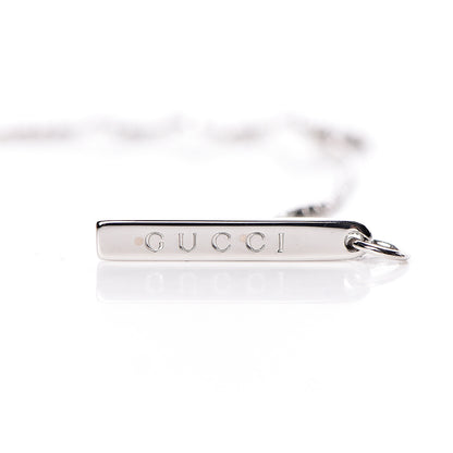 Gucci 18K White Gold 20mm Lariat Necklace 8 of 9