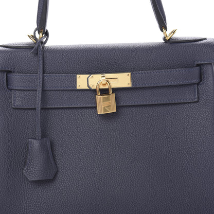 Hermes Togo Kelly Retourne 28 Bleu Nuit 8 of 11