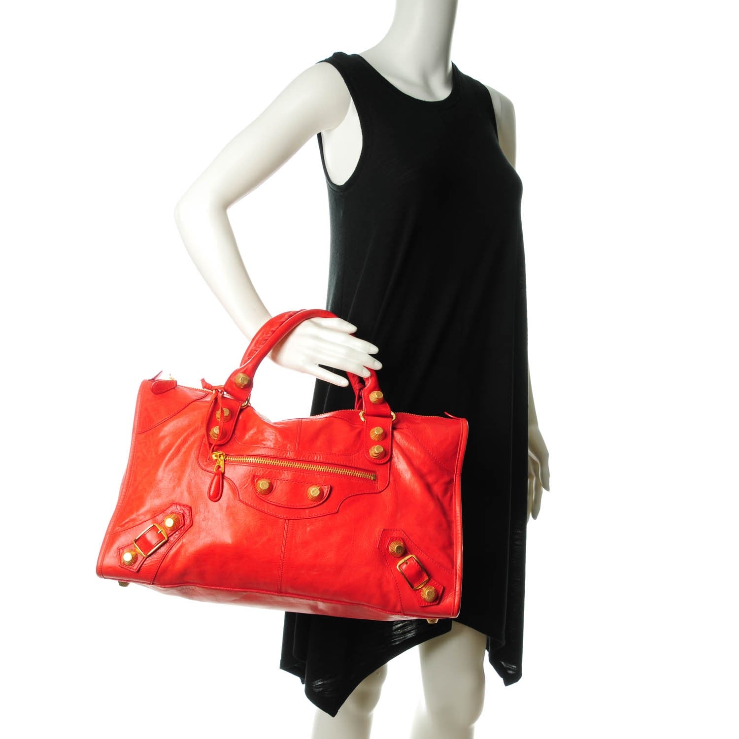 Balenciaga Agneau Giant 21 Gold Hardware Work Vermillion 2 of 8