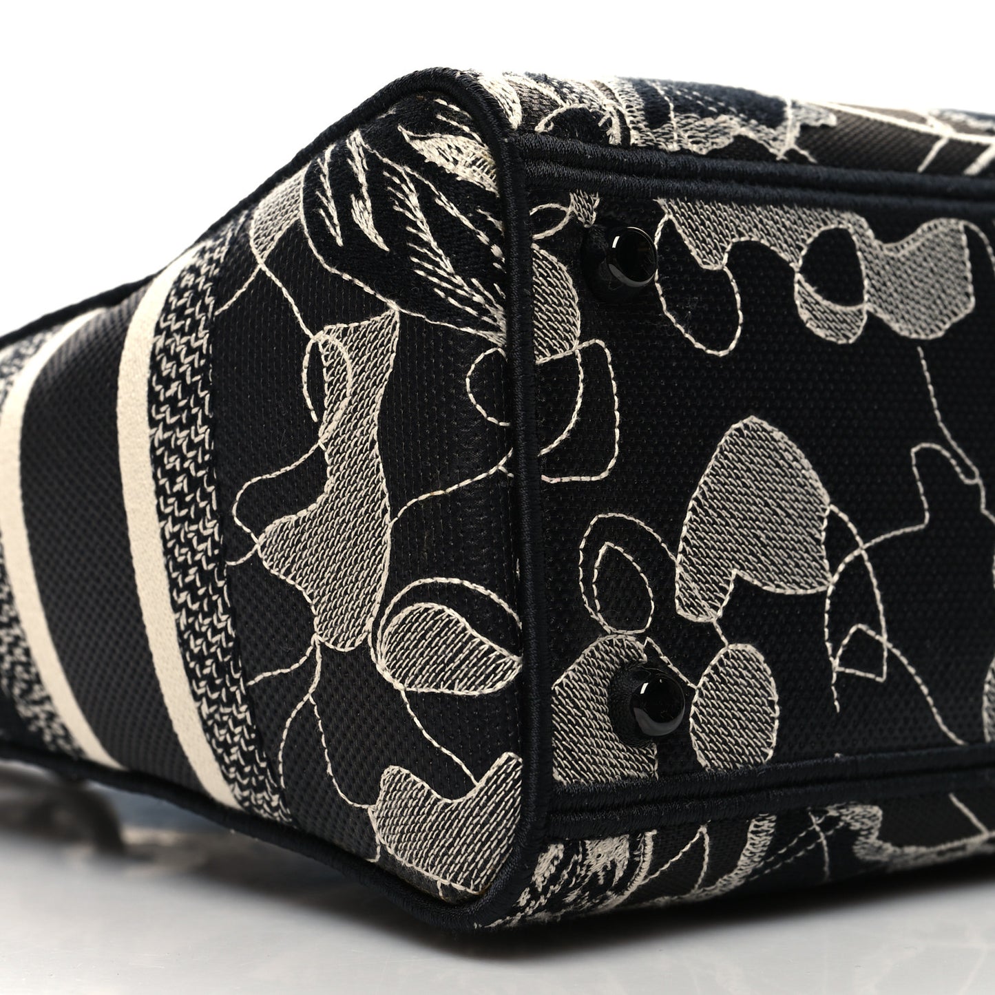 Toile de Jouy Embroidered Medium Lady D-Lite Black White