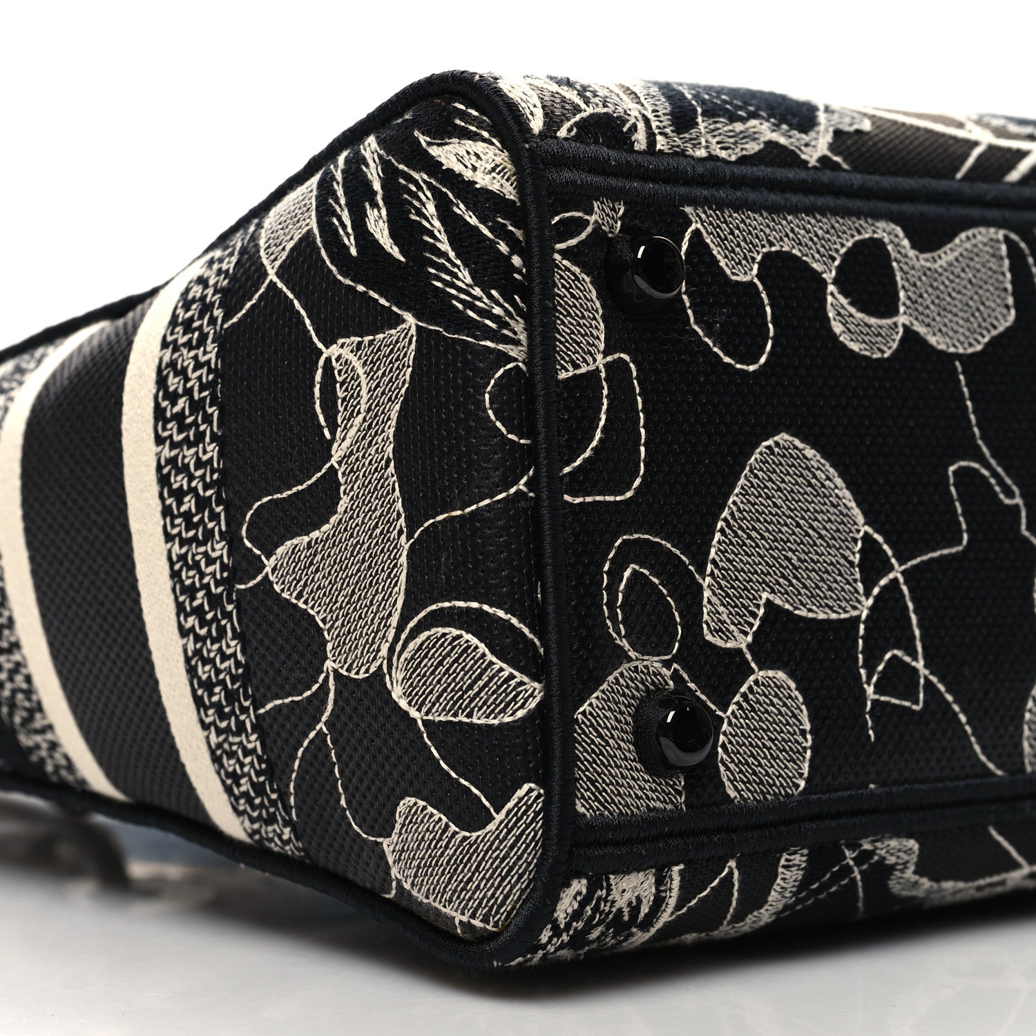 Christian Dior Toile de Jouy Embroidered Medium Lady D-Lite Black White 8 of 9