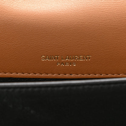 Saint Laurent Suede Smooth Calfskin Monogram Medium Solferino Soft Satchel Cinnamon 6 of 9