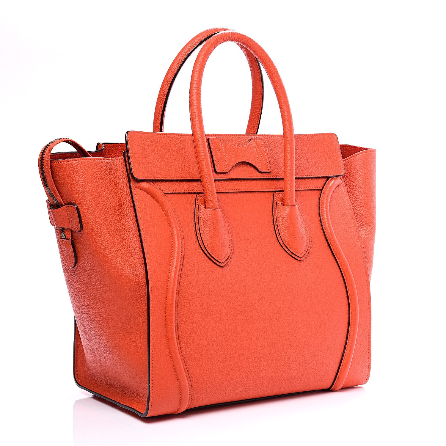 Celine Drummed Calfskin Mini Luggage Vermillion 2 of 10