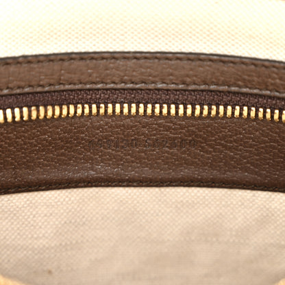 Gucci Monogram Jumbo GG Textured Dollar Calfskin Web Wristlet Messenger Bag Camel Ebony New Acero 7 of 10