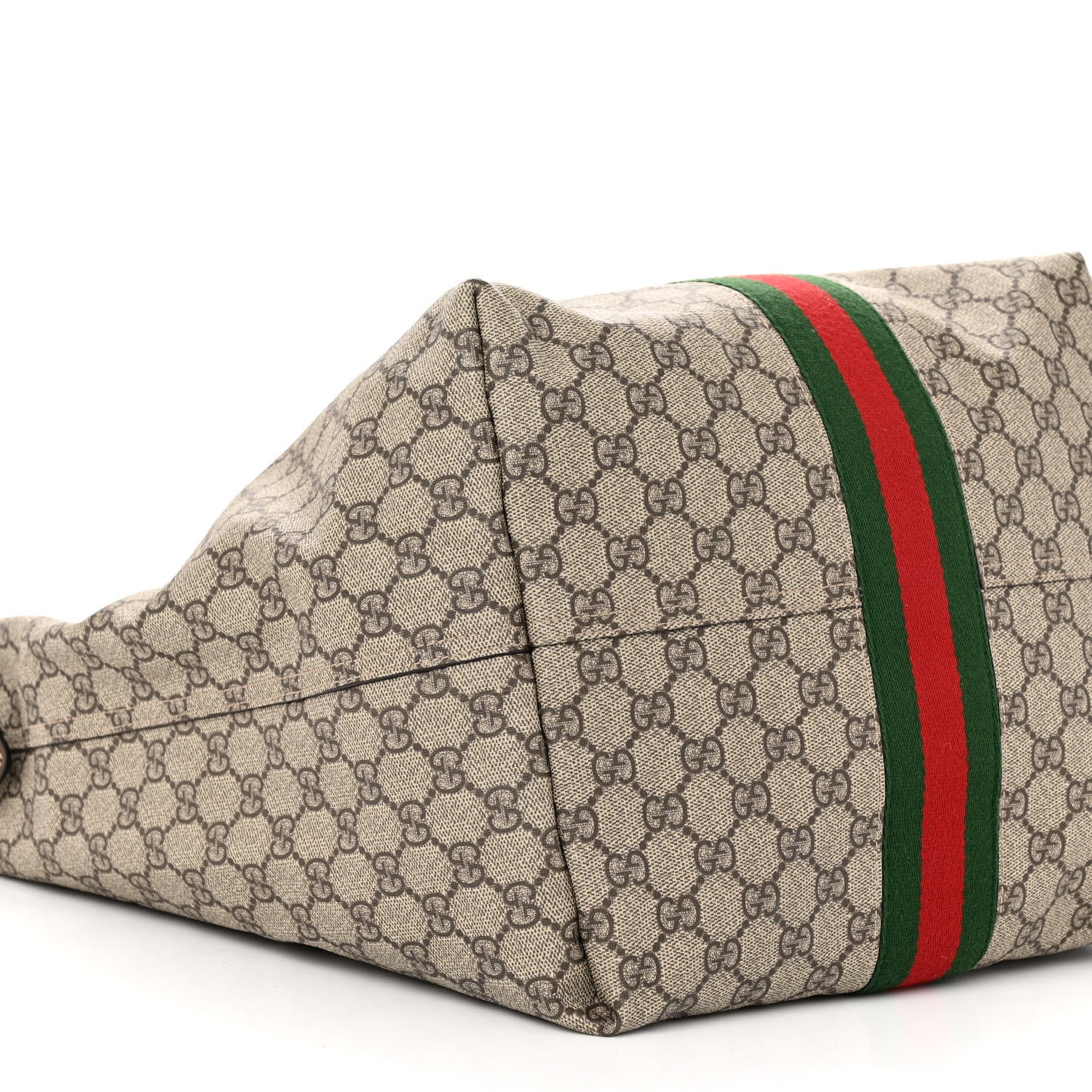 Gucci GG Supreme Monogram Calfskin Web Small Jackie 1961 Shoulder Bag Beige Brown Sugar 10 of 11