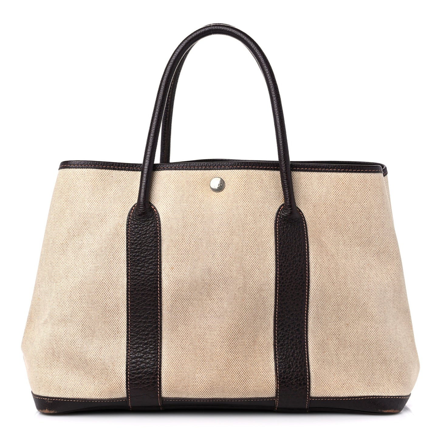 Buffle Skipper Toile Garden Party 36 MM Tote Marron Fonce