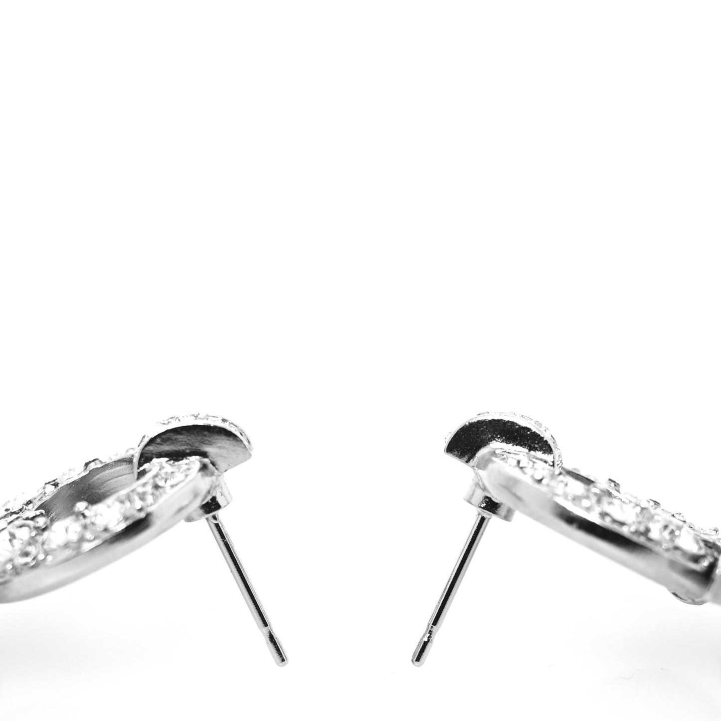 Strass Crystal CC Star Drop Earrings Silver