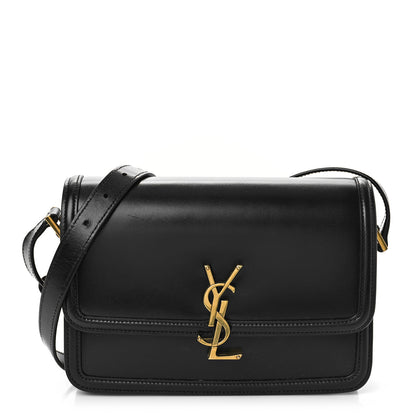 Saint Laurent Box Calfskin Monogram Medium Solferino Satchel Black 1 of 11