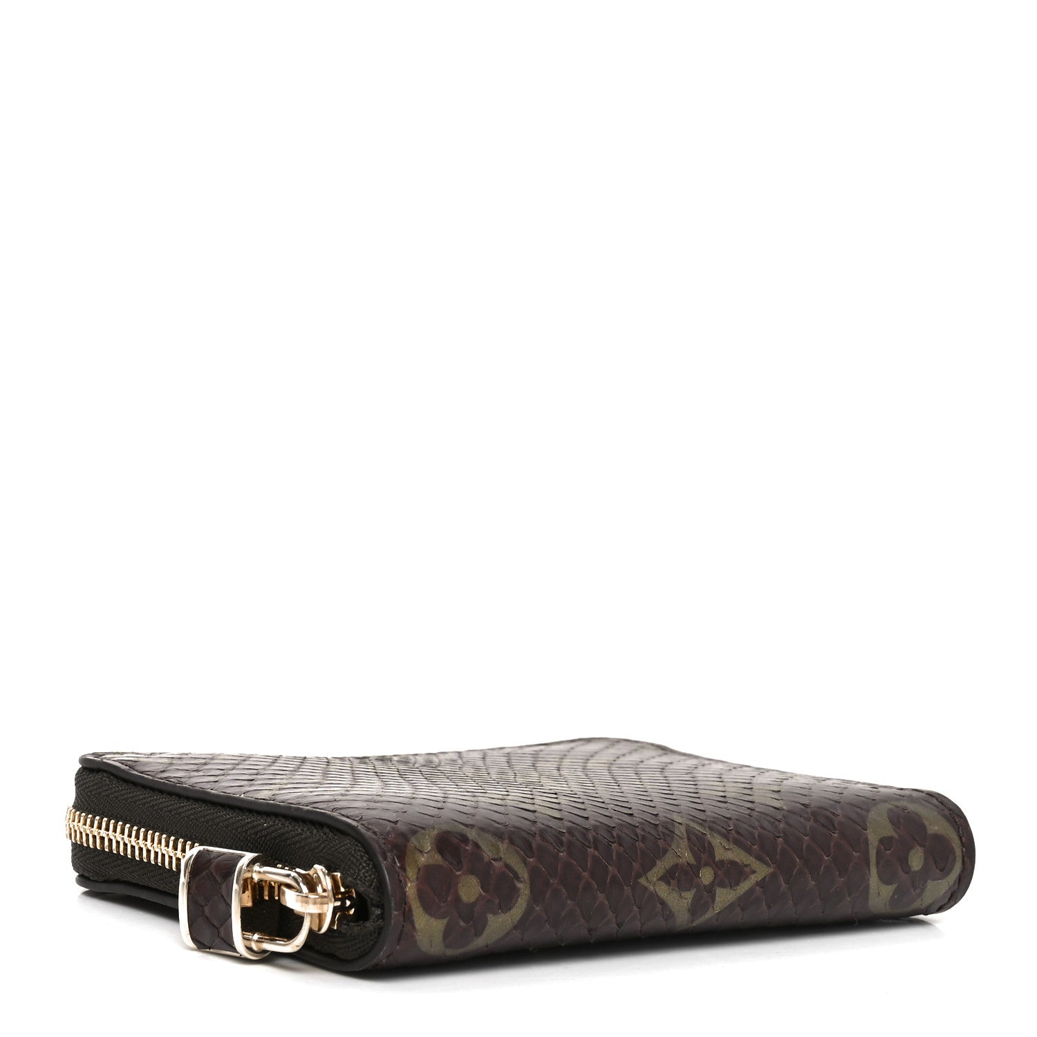 Louis Vuitton Snakeskin Monogram Zippy Padlock Coin Purse Brown 4 of 6