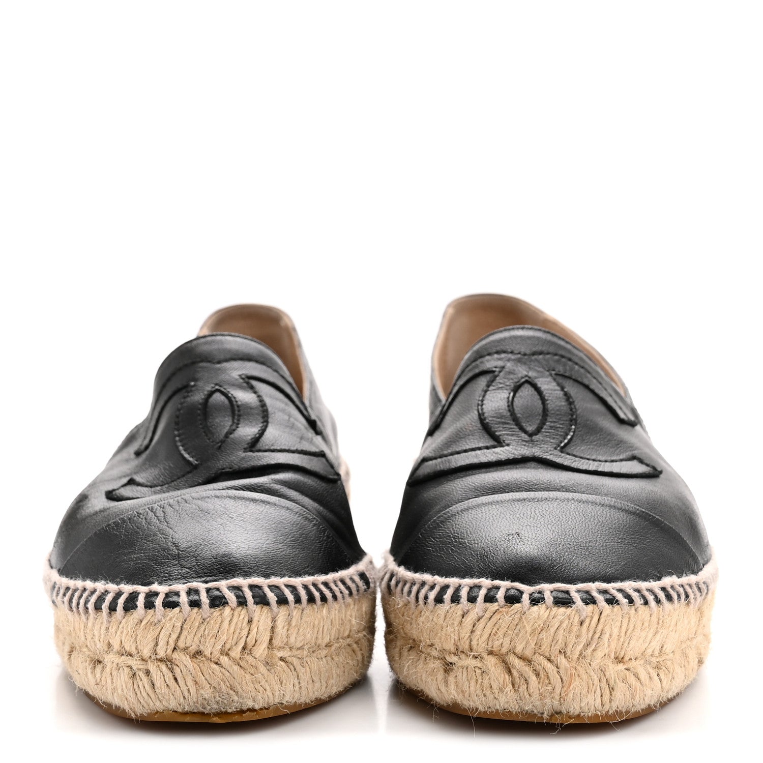 Chanel Lambskin CC Espadrilles 39 Black 3 of 10