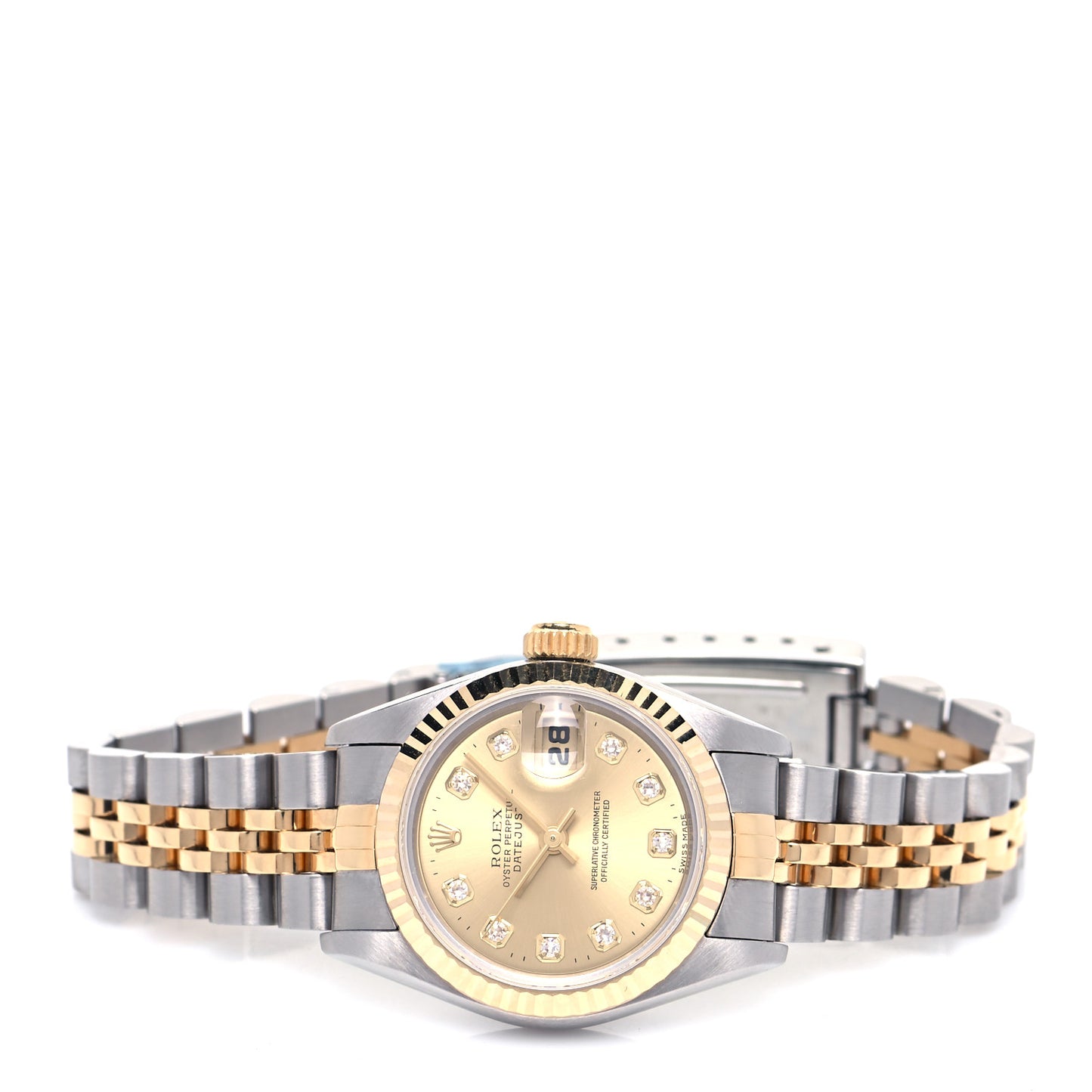 Stainless Steel 18K Yellow Gold Diamond 26mm Oyster Perpetual Datejust Watch Champagne 69173