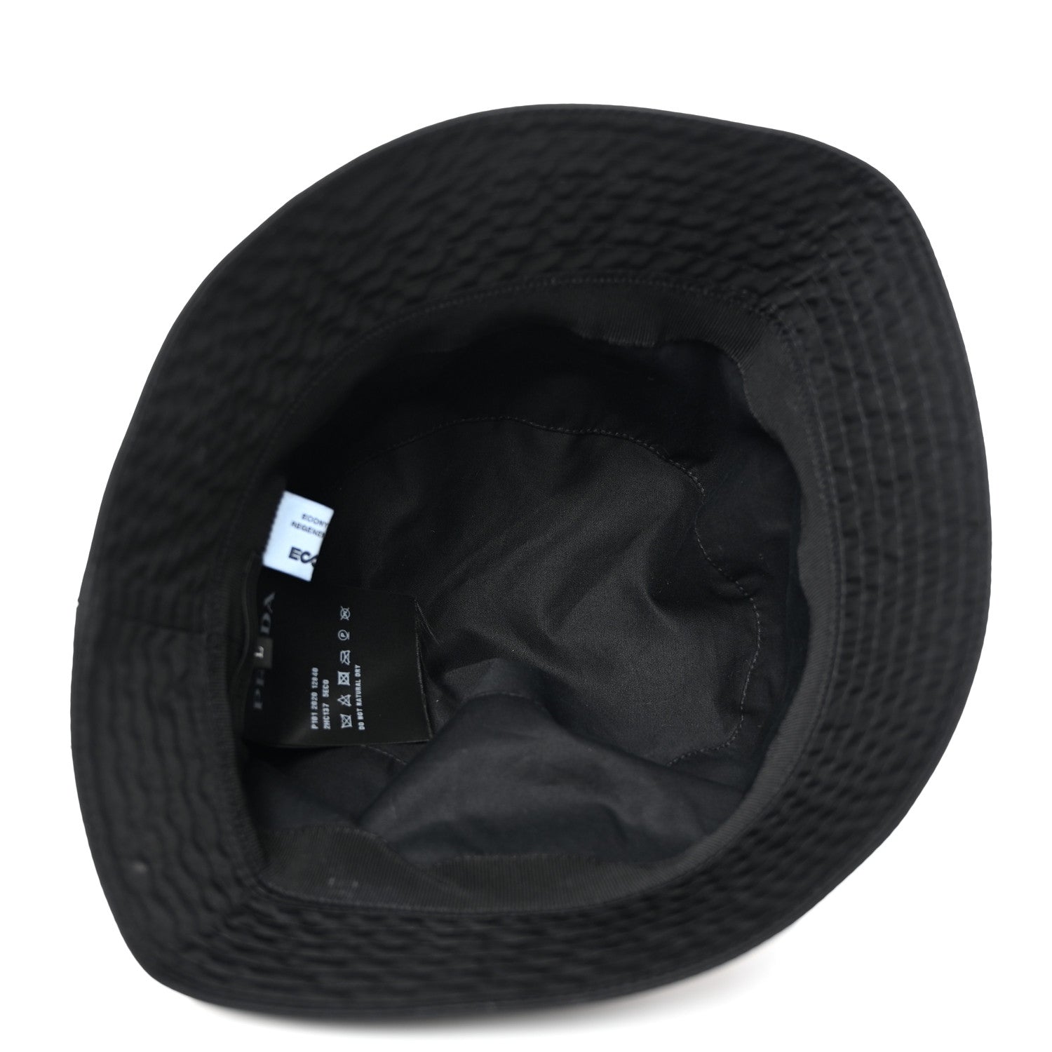 Prada Re-Nylon Saffiano Metal Triangle Logo Mens Bucket Hat L Black 7 of 8