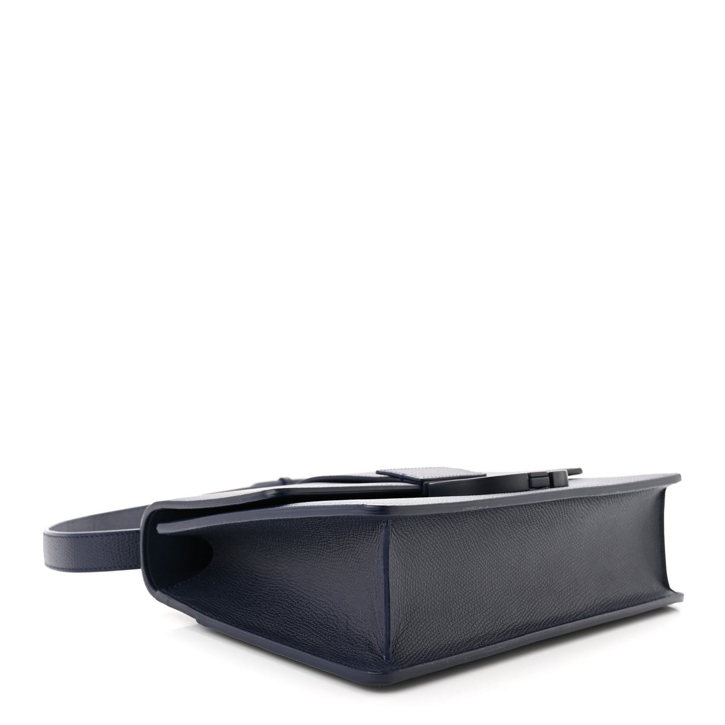 Ultra Matte Grained Calfskin 30 Montaigne Flap Bag Navy