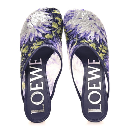 Loewe Sequins Floral Toy Mules 36 Purple 2 of 7