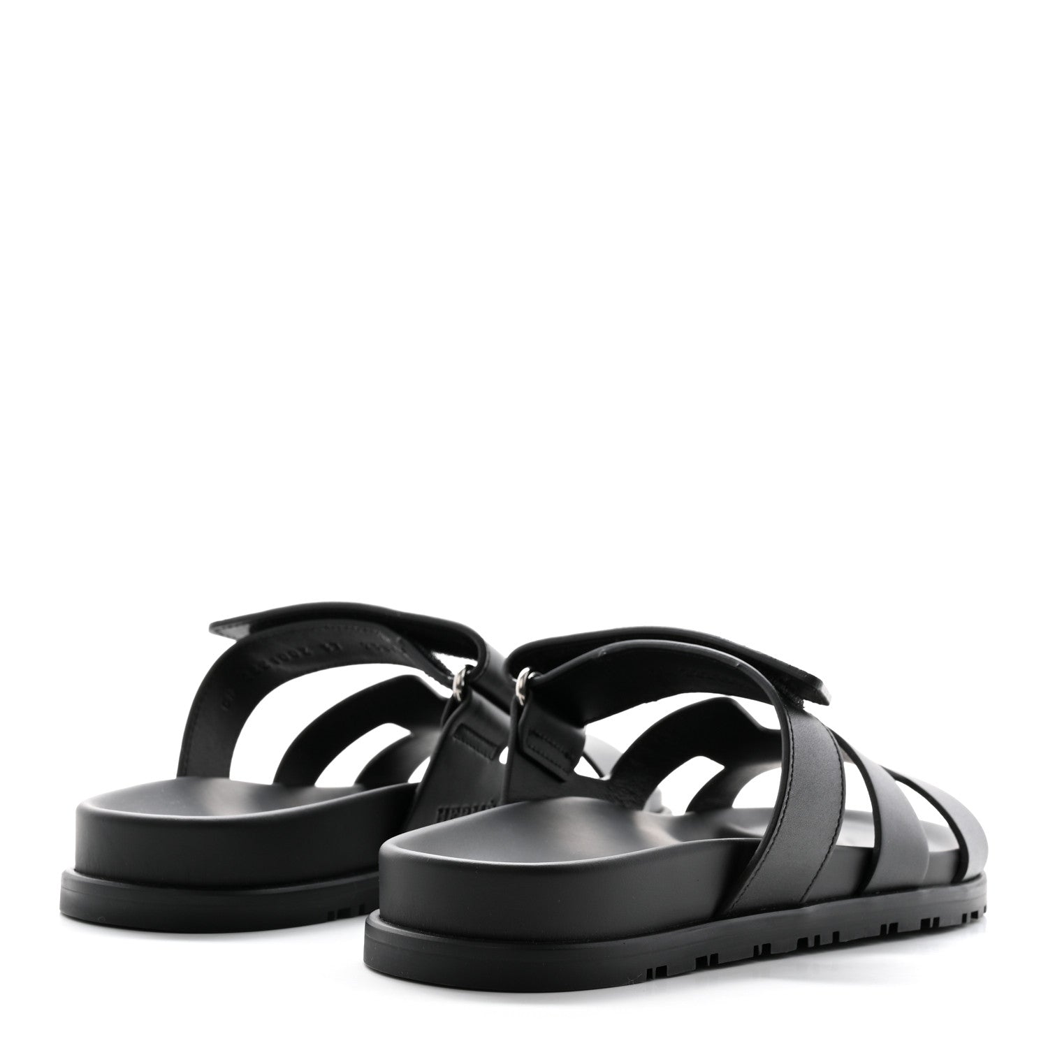 Hermes Calfskin Womens Chypre Sandals 37 Black 4 of 12