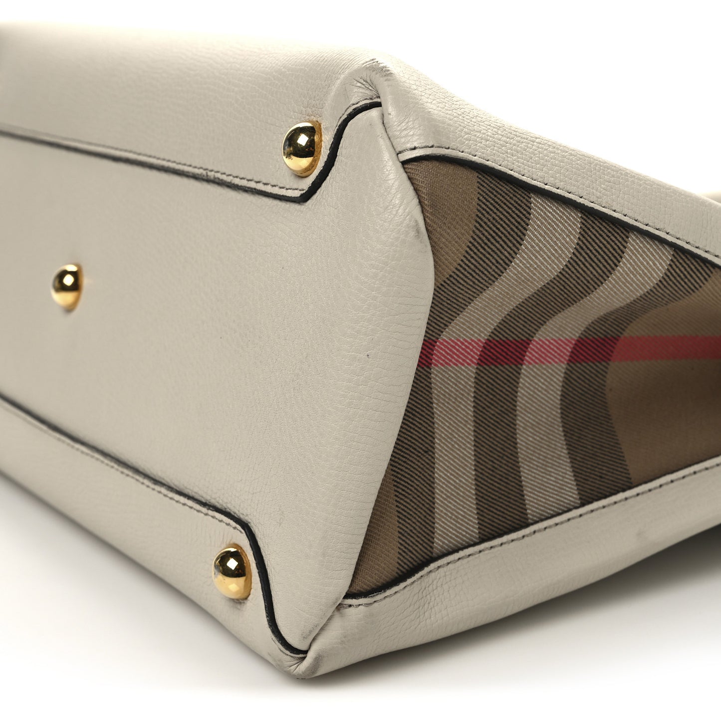 Derby Calfskin House Check Medium Banner Tote Beige Beige