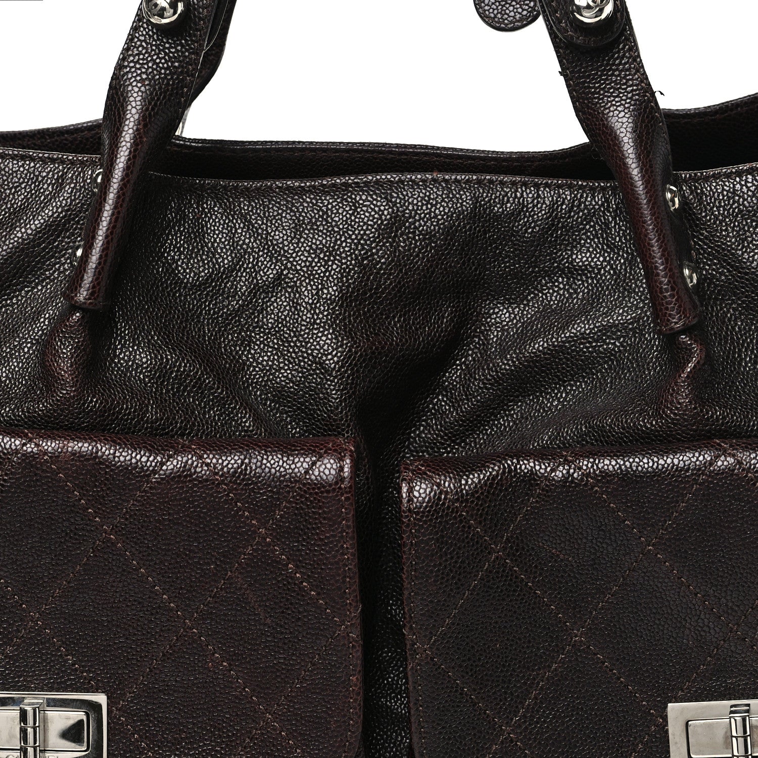 Chanel Glazed Caviar Reissue Double Pocket In The City Tote Brown 8 of 12