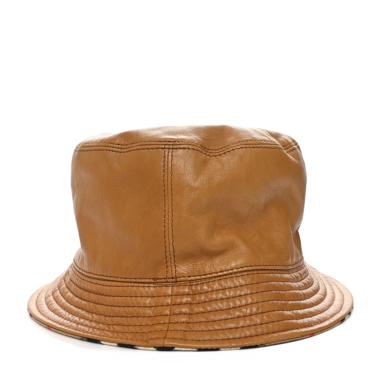 Burberry Calfskin Technical Cotton Vintage Check Bucket Hat Archive Beige 12 of 13