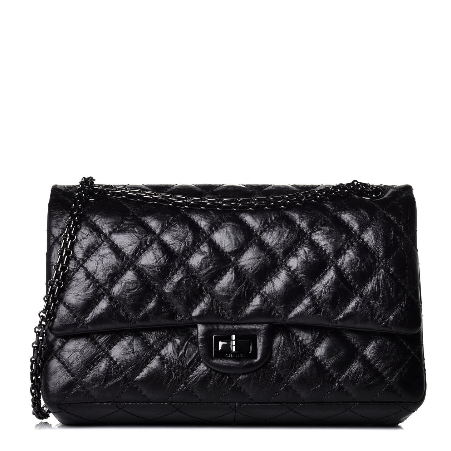 Aged Calfskin Quilted 2.55 Reissue 226 Flap So Black
