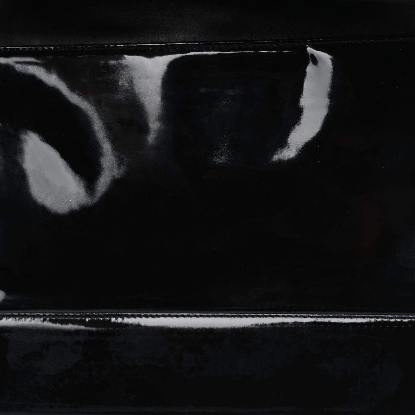 Patent Flap Shoulder Bag Black