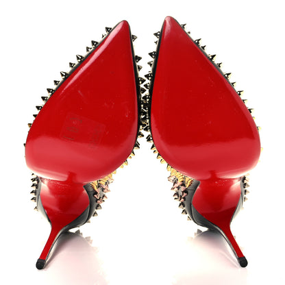 Christian Louboutin Kid Patent Follies Spikes 120 Pumps 39 Black 6 of 9