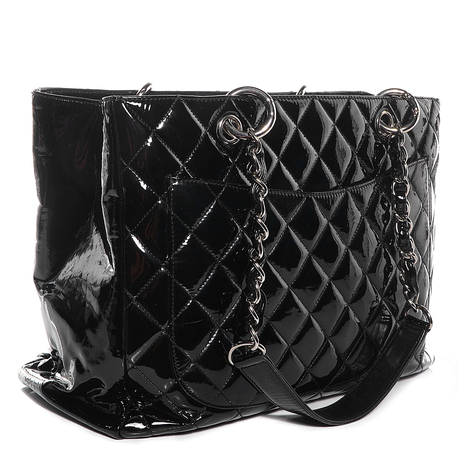 Chanel Patent Grand Shopping Tote GST Black 3 of 7