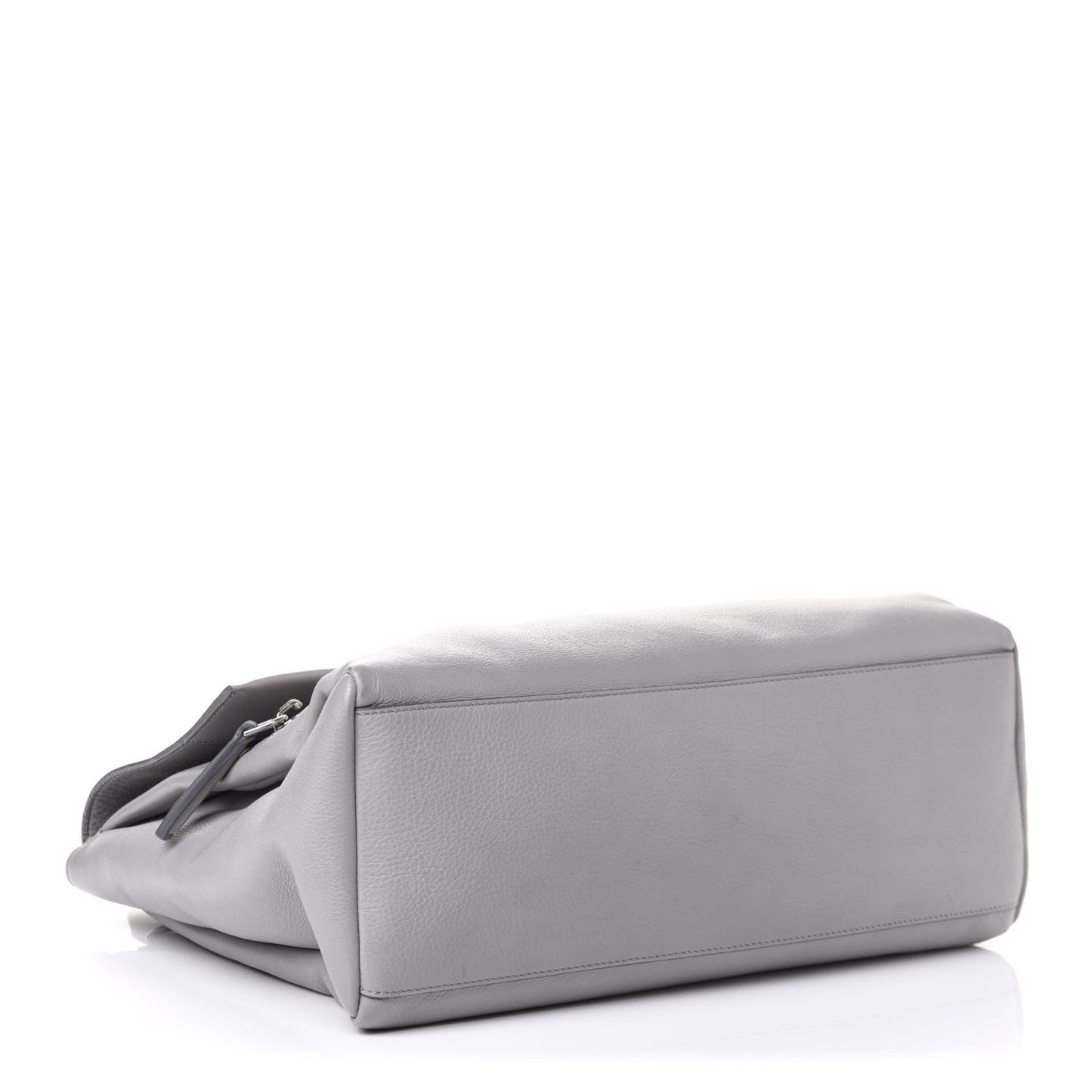 Grained Calfskin Medium Pandora Pure Flap Bag Pearl Grey
