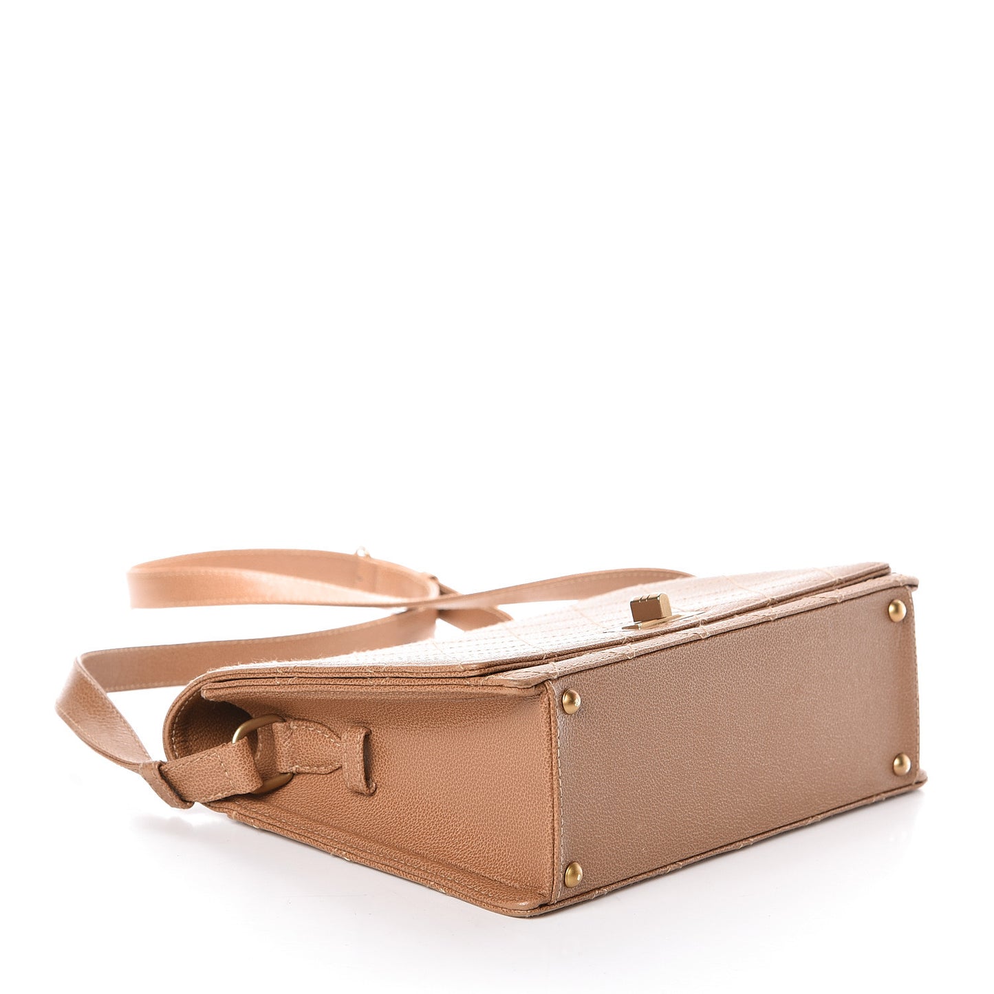 Calfskin Stitched Mademoiselle Flap Brown