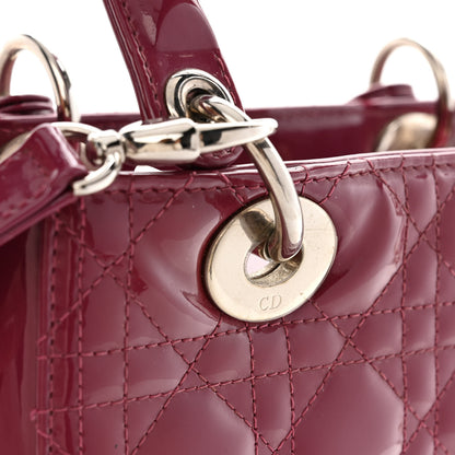 Christian Dior Patent Cannage Medium Lady Dior Dark Pink 12 of 12