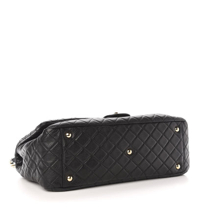 Chanel Calfskin Quilted XXL Travel Flap Bag Black 4 of 10