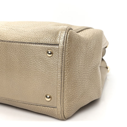 Gucci Metallic Pebbled Calfskin Medium Soho Shoulder Bag Golden Beige 10 of 10