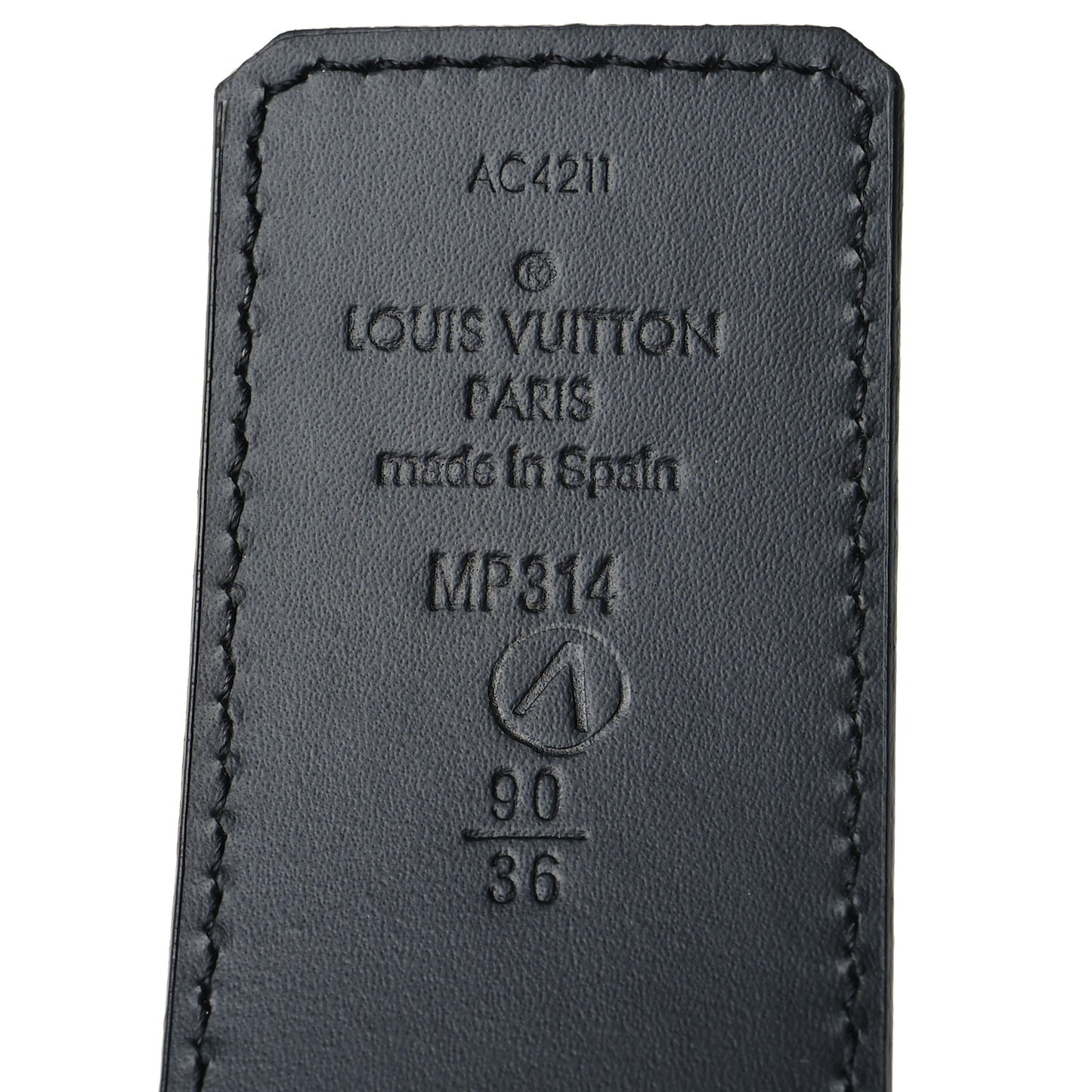 Damier Initiales Belt 90 36 Black