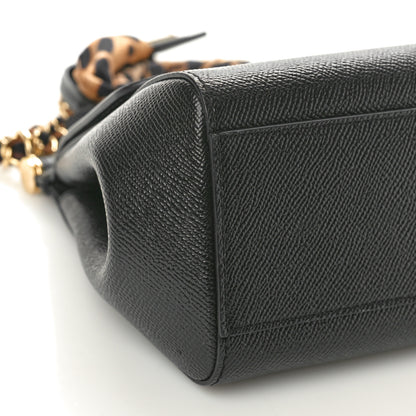 Dolce & Gabbana Dauphine Small Miss Sicily Satchel With Scarf Black 8 of 9