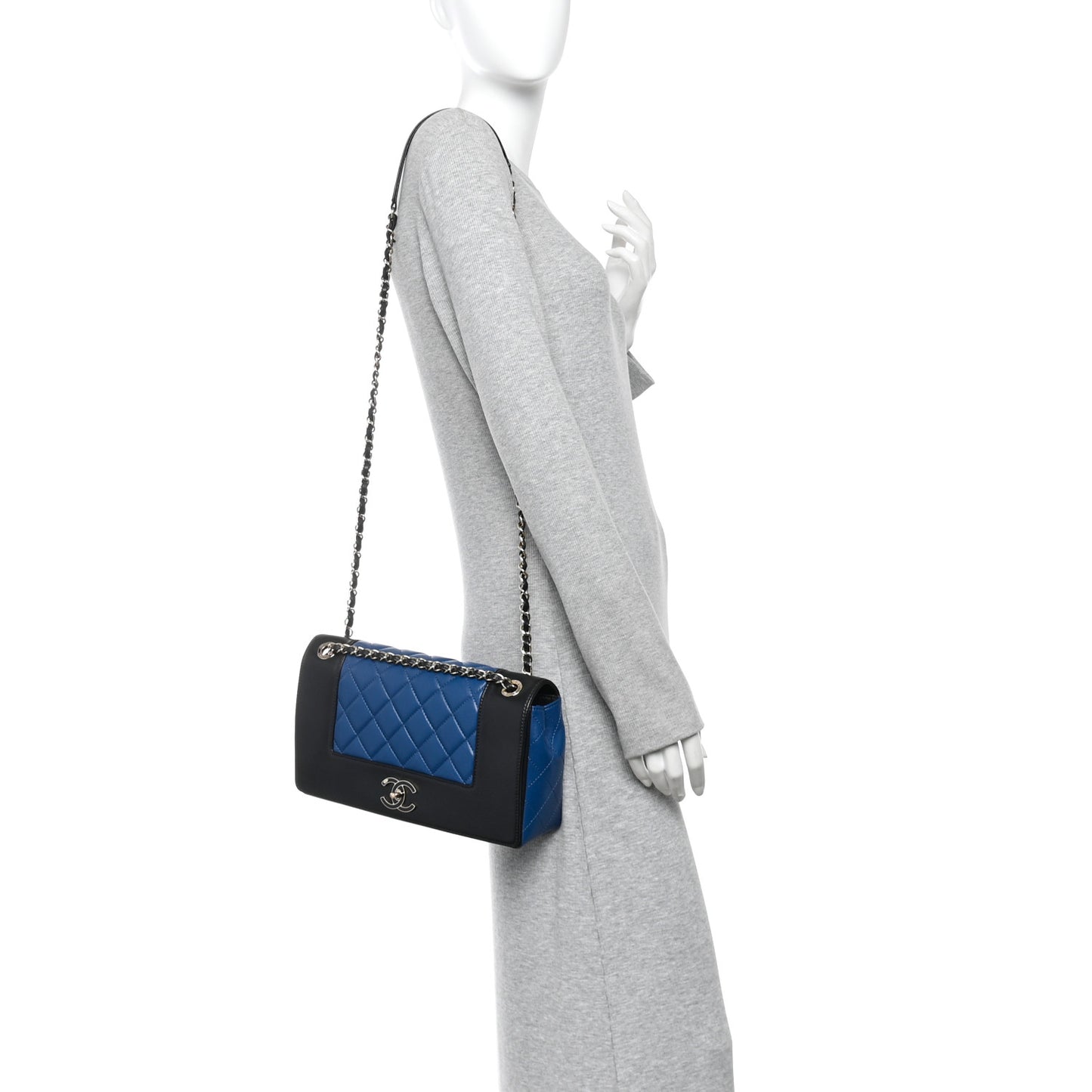 Sheepskin Quilted Vintage Mademoiselle Flap Blue Black
