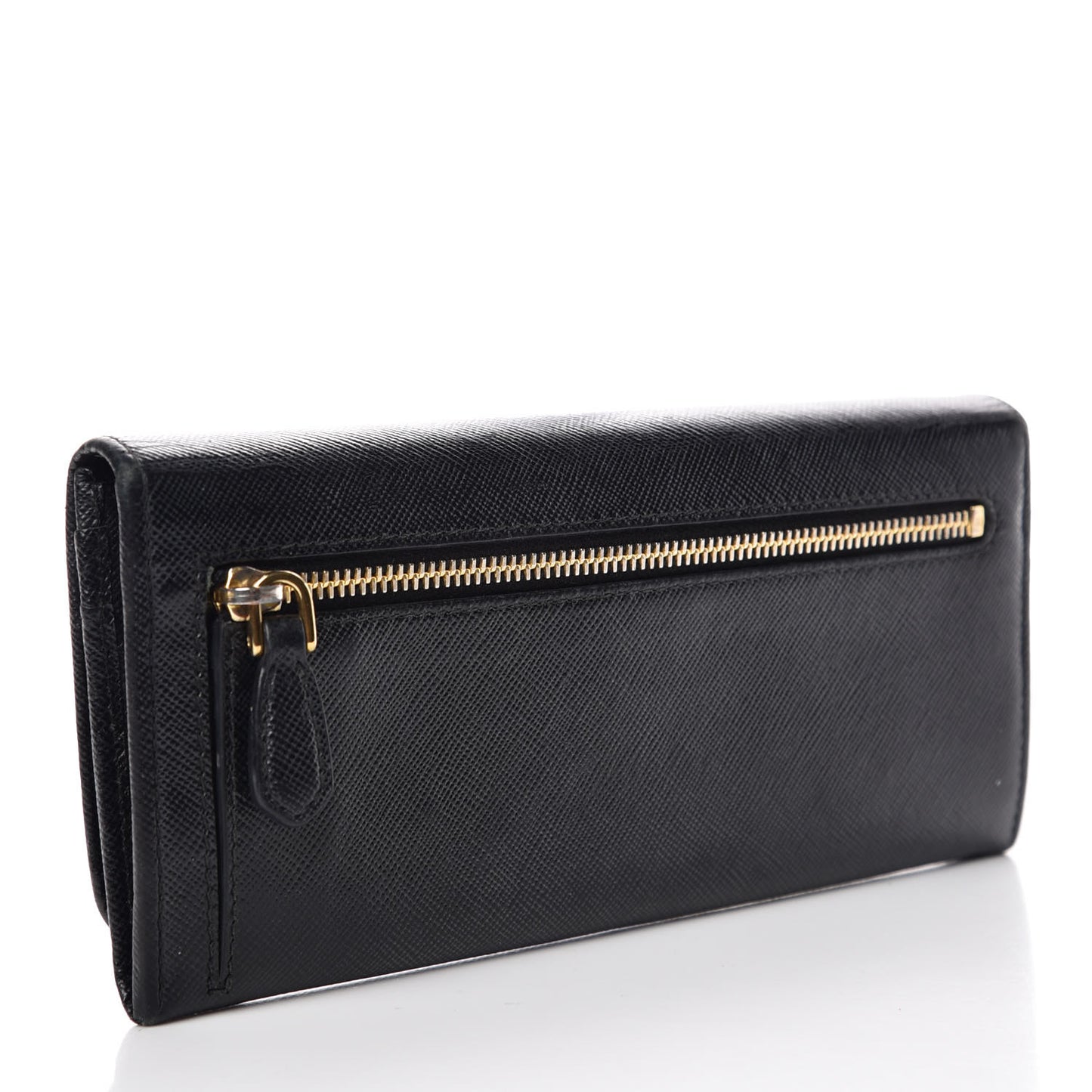 Saffiano Continental Flap Wallet Black