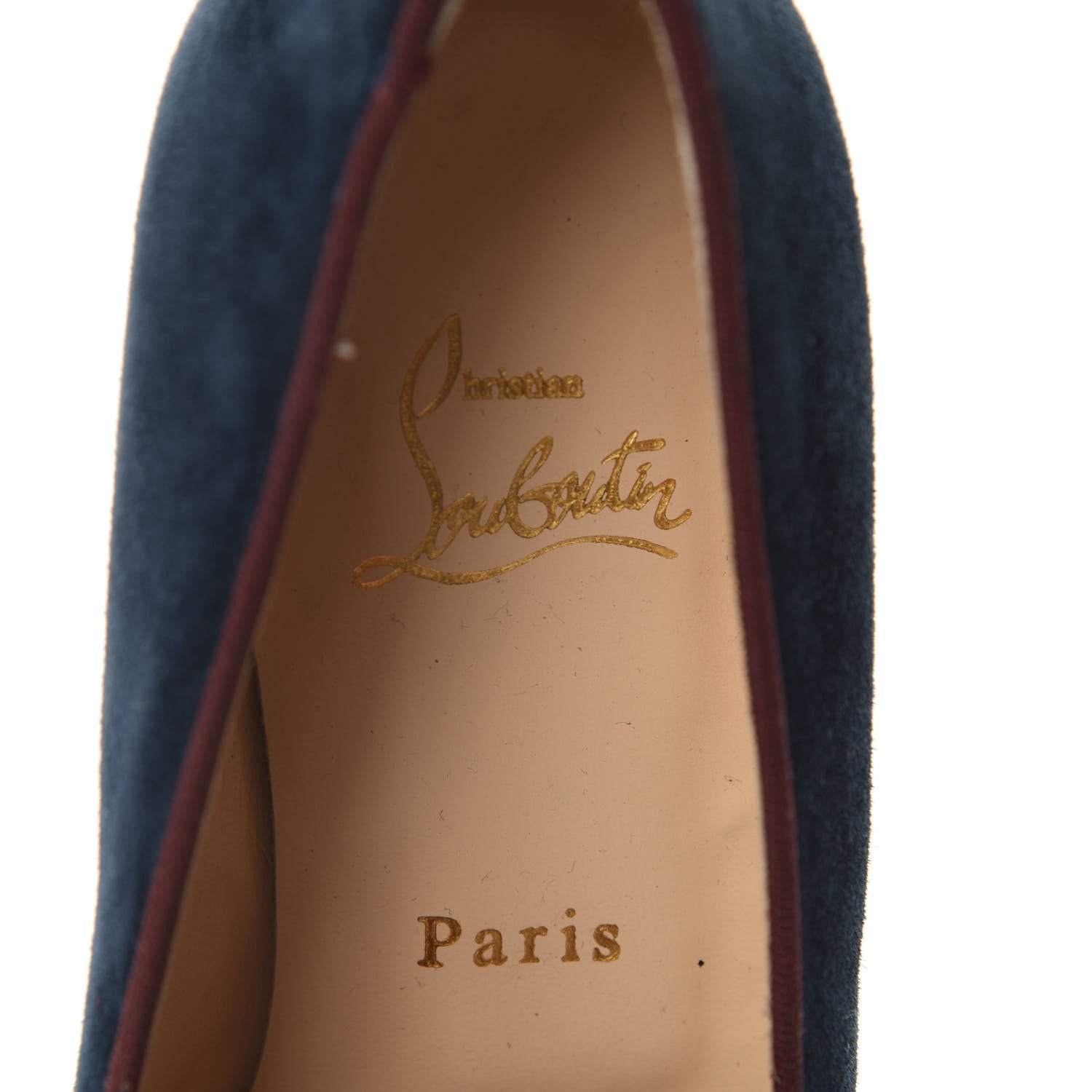 Christian Louboutin Velvet Veau Velours Cap Toe I Love My Loubies Loafers 37.5 Rouge Imperial Blue Kohl 7 of 10