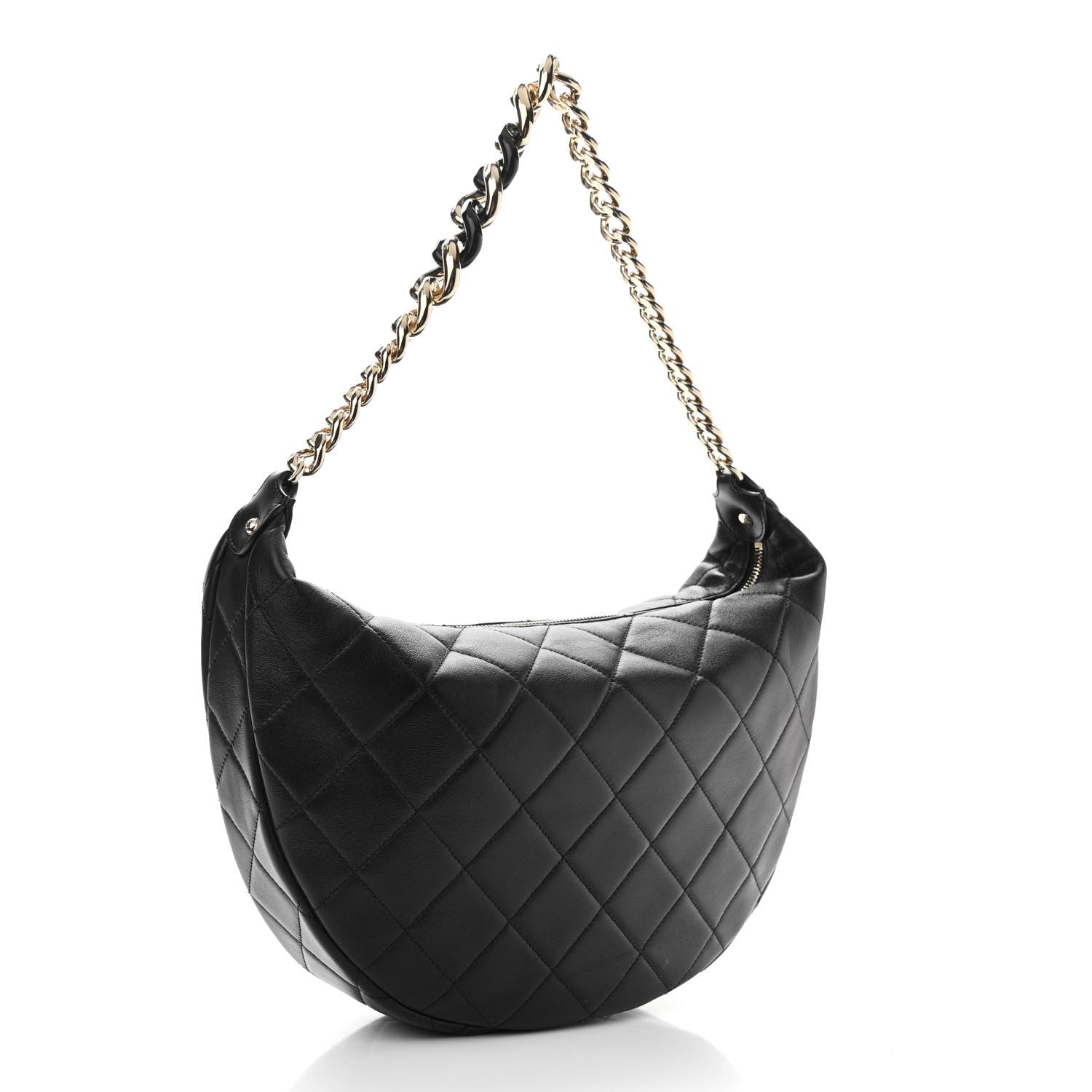 Chanel Lambskin Resin Elegant Maxi Hobo Black 3 of 11