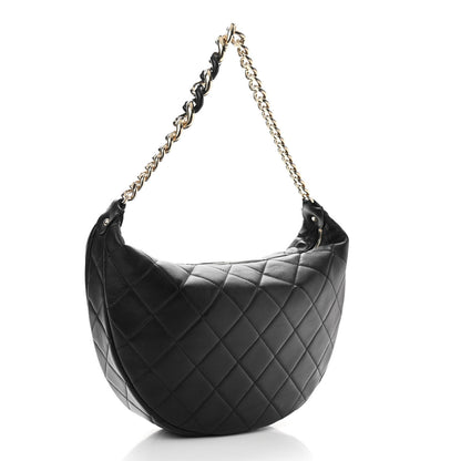 Chanel Lambskin Resin Elegant Maxi Hobo Black 3 of 11